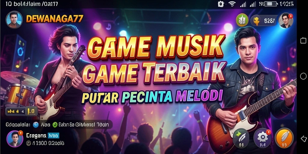 Tampilan gameplay DEWANAGA77 yang interaktif dengan musik.