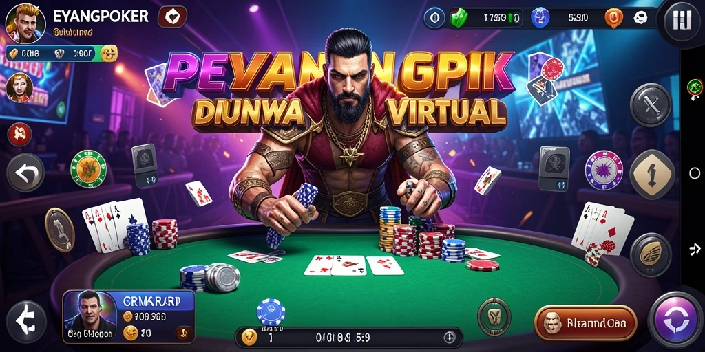 Tangkapan layar menampilkan pertempuran seru di EYANGPOKER.