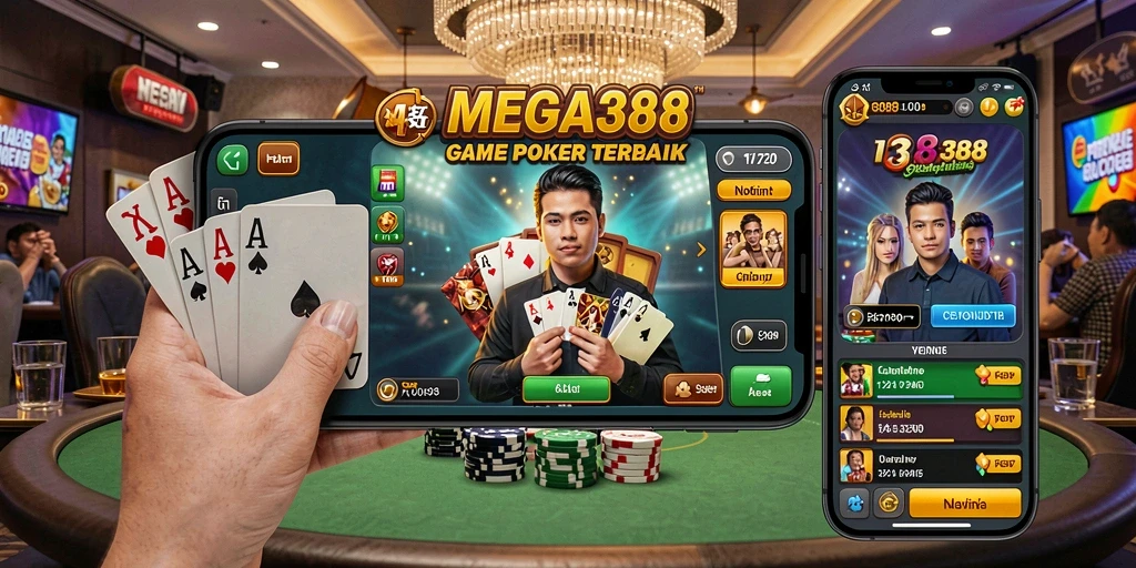 Screenshot gameplay Poker menampilkan suasana seru dan kompetisi tinggi.