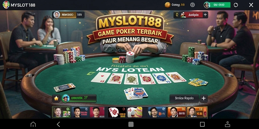 Tampilan gameplay Poker yang seru dan interaktif di MYSLOT188.