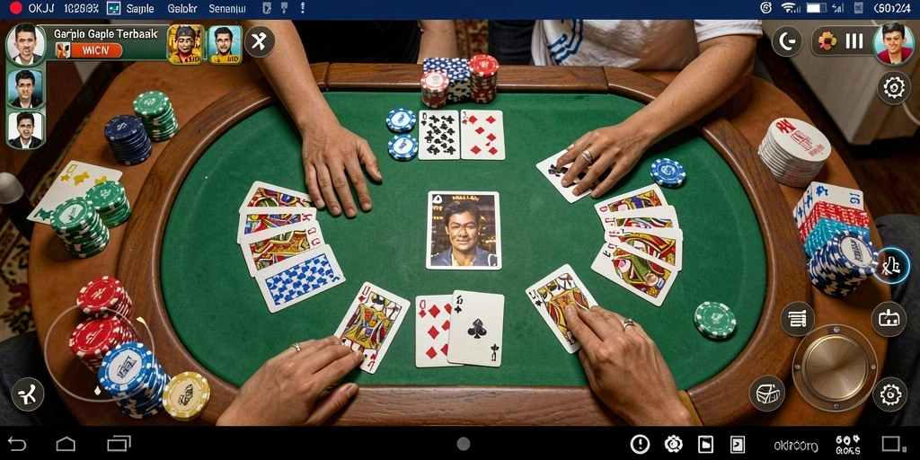 Screenshot gameplay Gaple di dalam aplikasi OKJK.