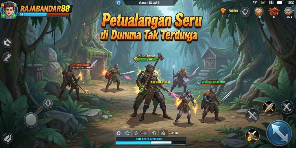 Tampilan menarik dari gameplay petualangan di RAJABANDAR88.