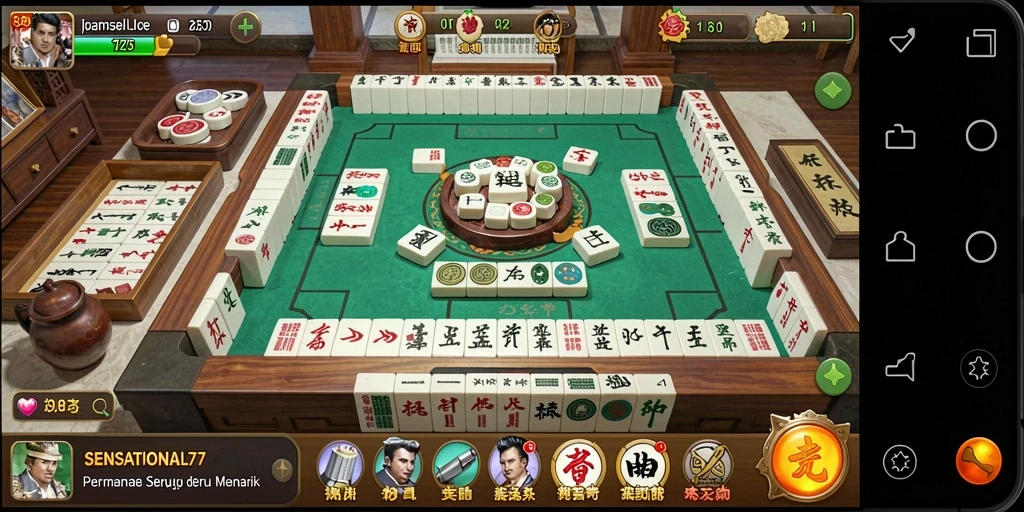 Tampilan permainan Mahjong yang menantang di SENSATIONAL77.