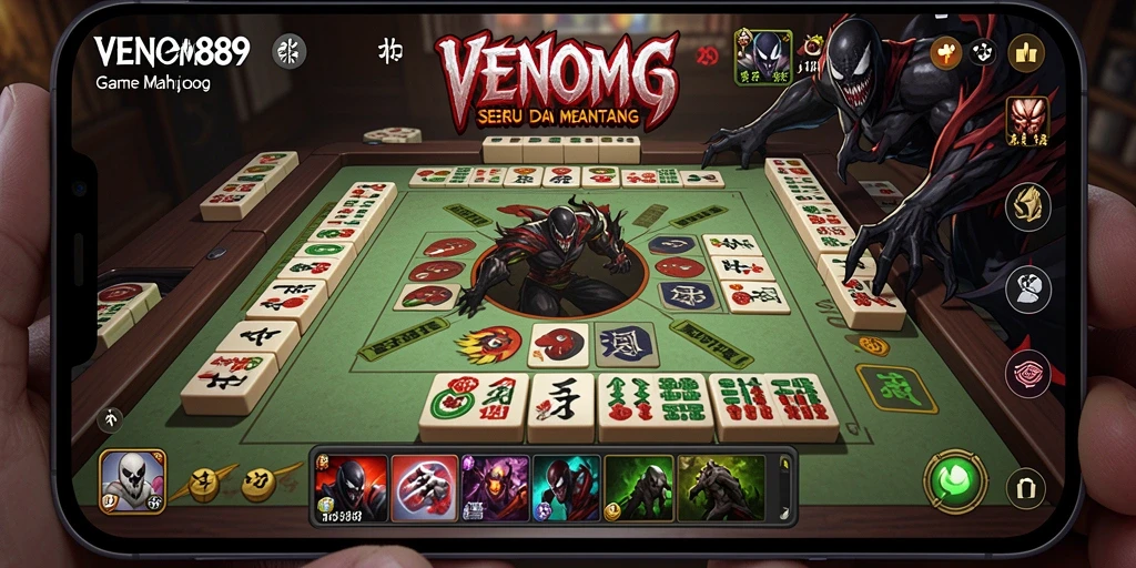 Screenshot gameplay VENOM889 menampilkan papan Mahjong yang menawan.